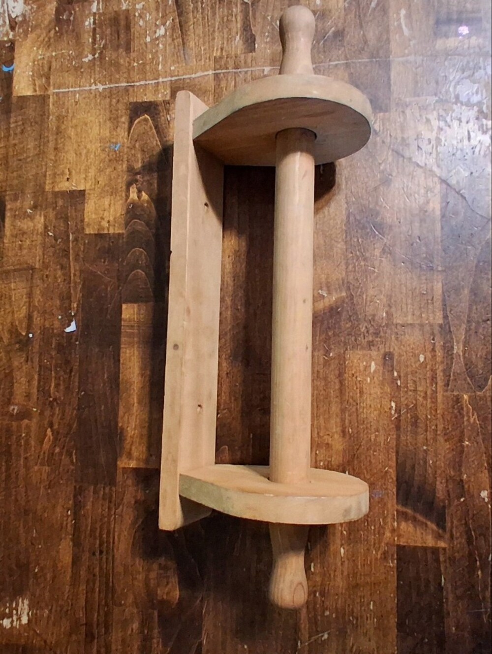 Solid Under The Cabinet Wooden Paper Towel Holder - Natural Light Wood